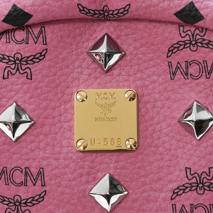 MCM Visetos Small Sprinkle Stud Stark Backpack Pink 9 of 9