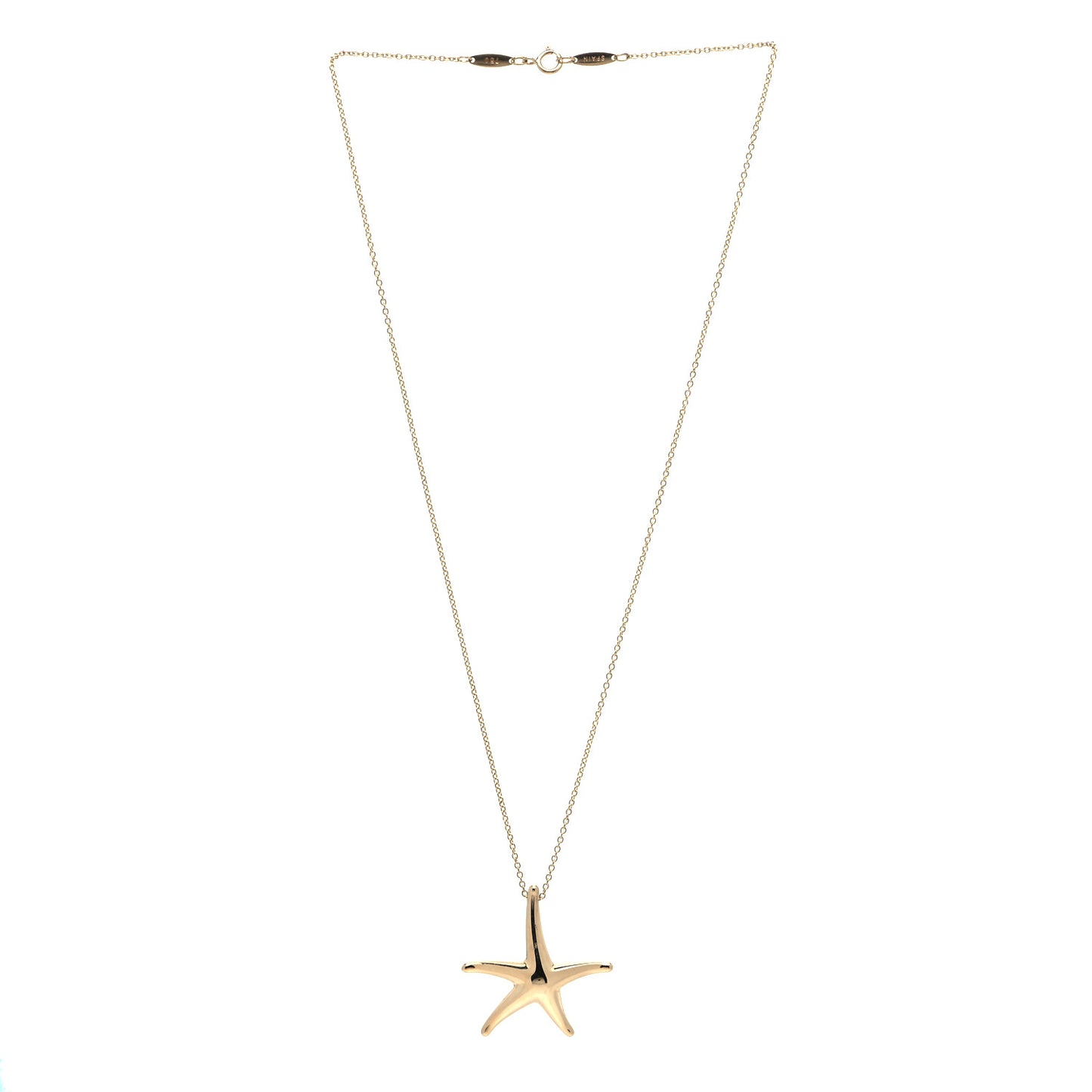 18K Yellow Gold 28mm Elsa Peretti Starfish Pendant Necklace