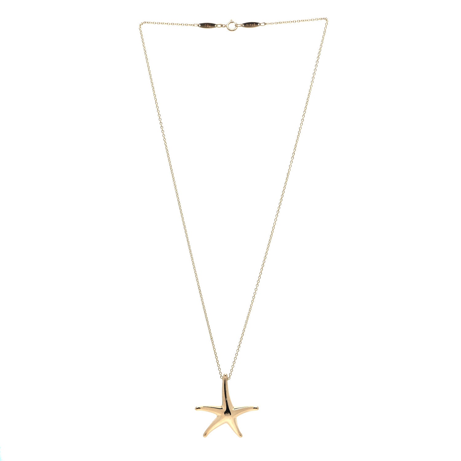 Tiffany 18K Yellow Gold 28mm Elsa Peretti Starfish Pendant Necklace 2 of 6