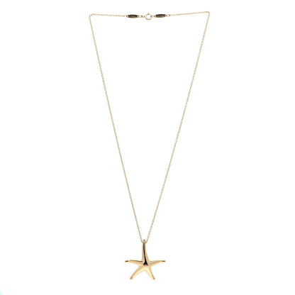 Tiffany 18K Yellow Gold 28mm Elsa Peretti Starfish Pendant Necklace 2 of 6