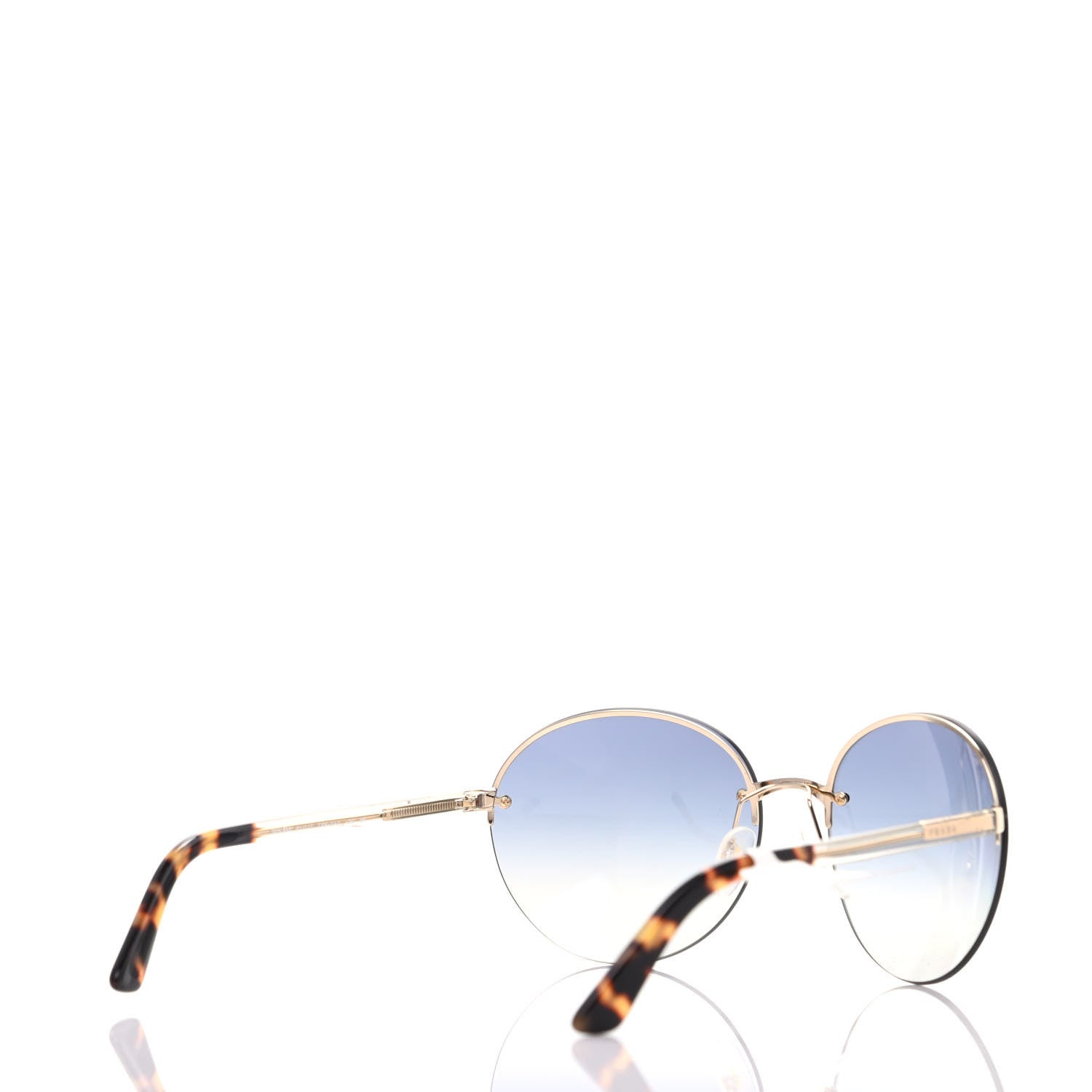 Prada Metal Round Sunglasses SPR 68V Blue 4 of 8