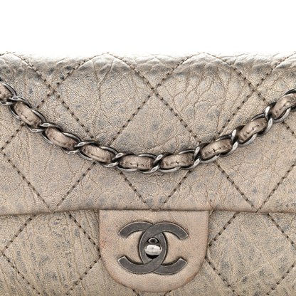 Chanel Distressed Metallic Lambskin Quilted Le Marais Ligne Flap Gold 8 of 13