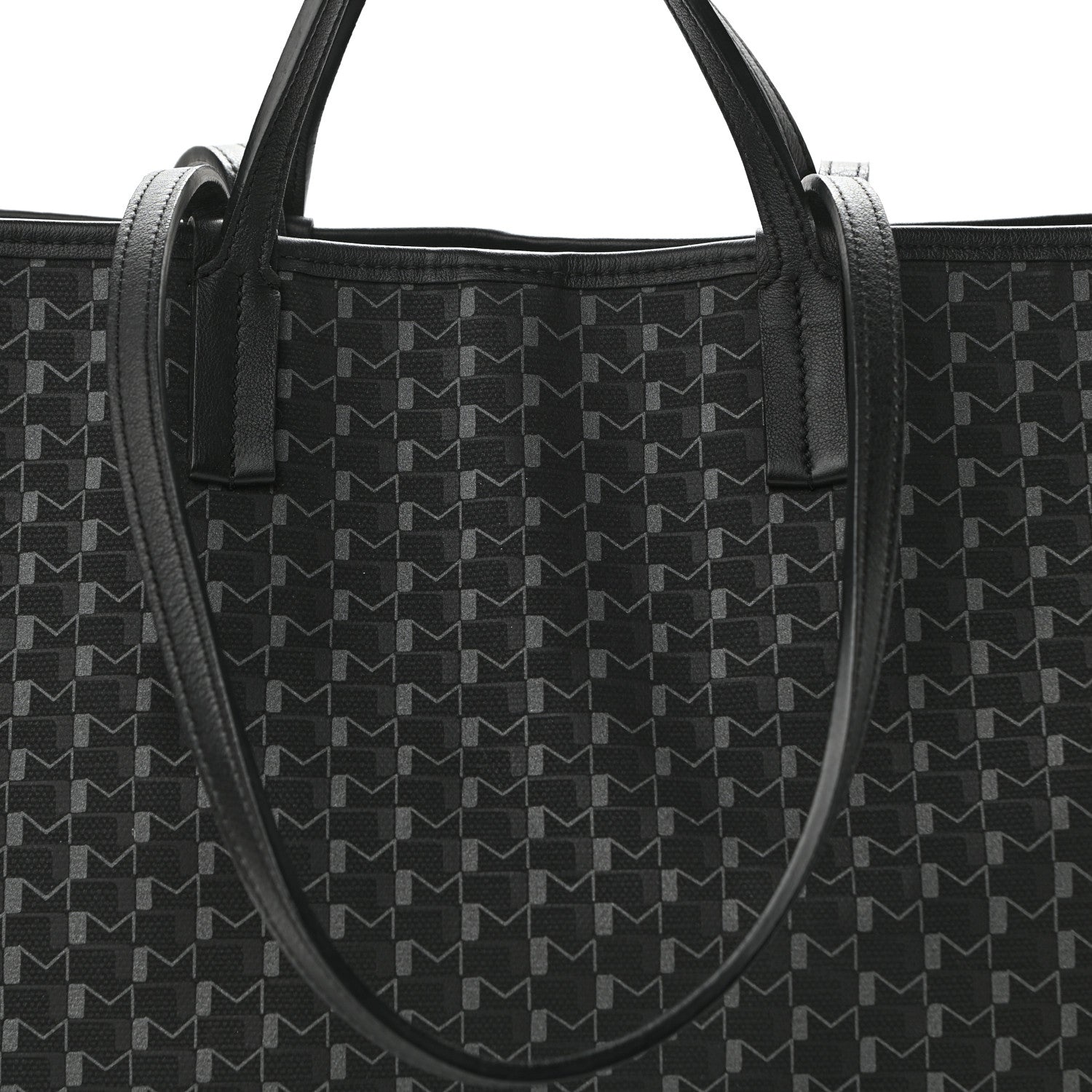 Moynat Calfskin Canvas 1920 M Monogram MM Tote Black Multicolor 7 of 9