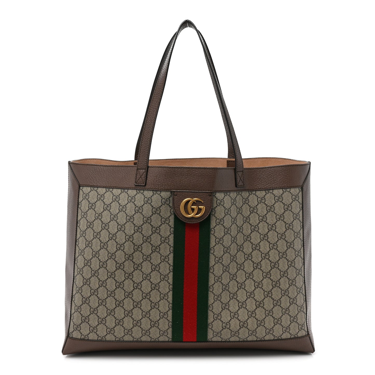 GG Supreme Monogram Web Ophidia Tote Brown