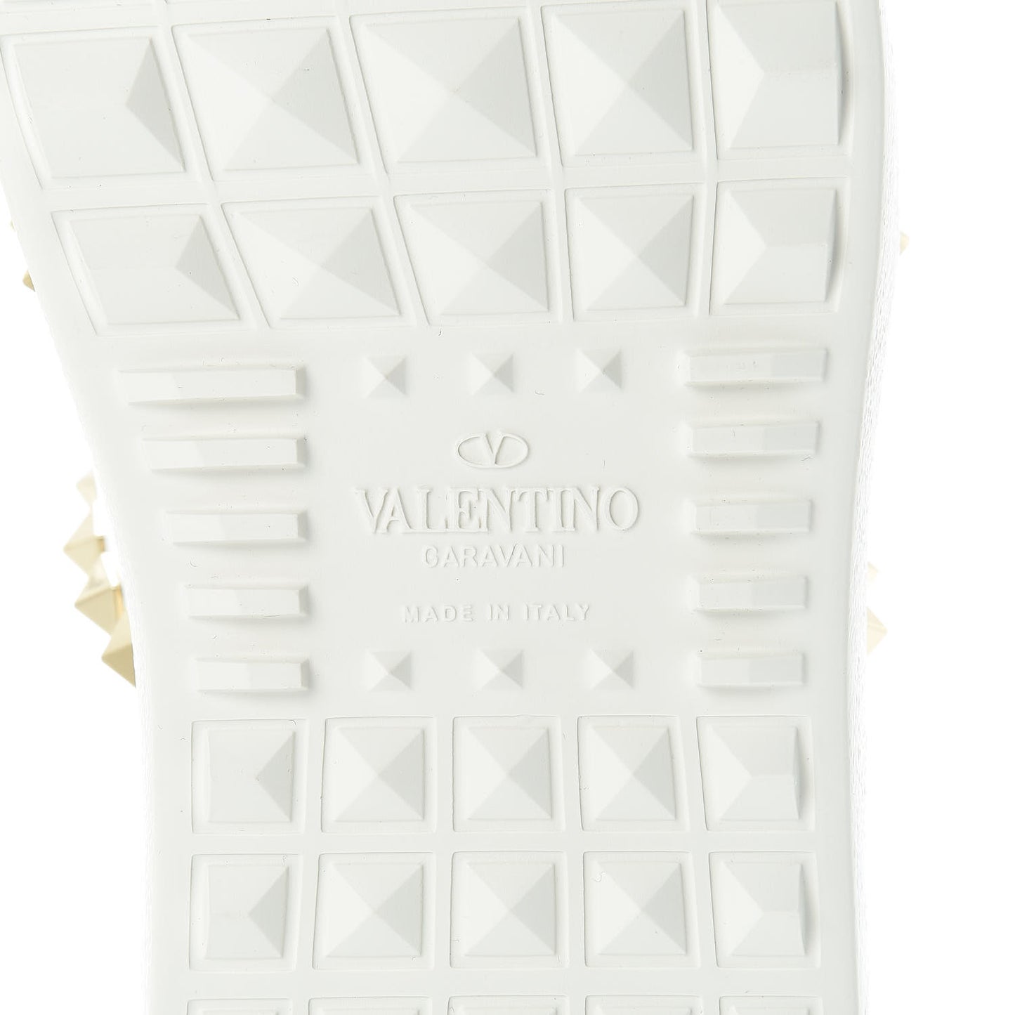 Calfskin Rockstud Untitled Open Sneakers 37.5 White