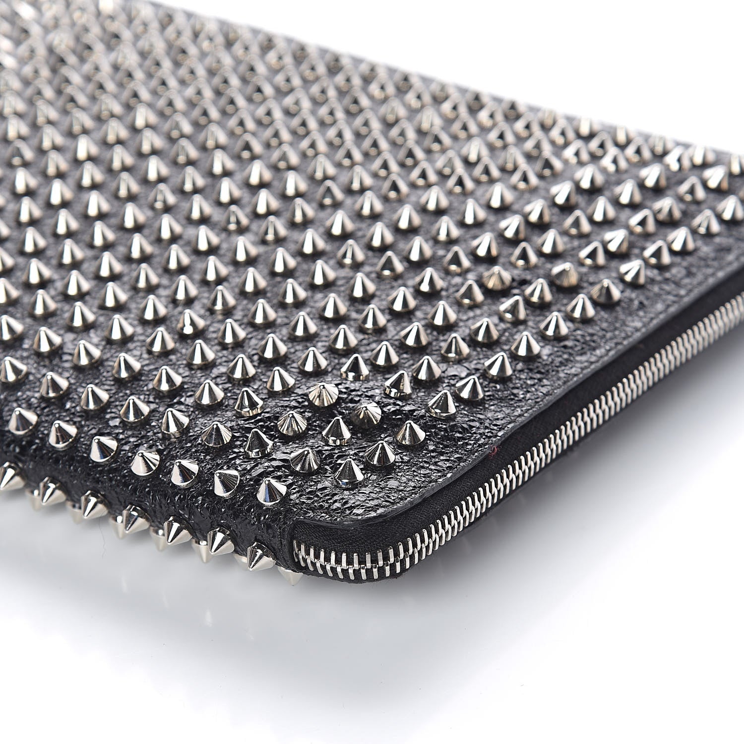 Christian Louboutin Metallic Calfskin Spiked IPad Case Black 6 of 8