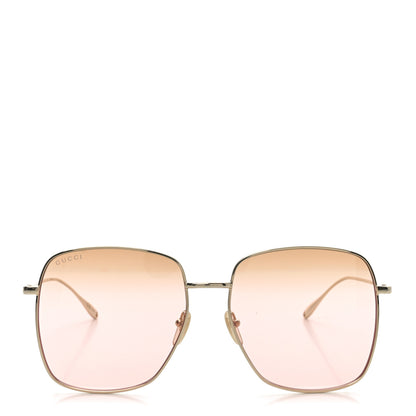 Gucci Metal Fork Square Frame Red Panda Charm Sunglasses GG1031S Pink 2 of 7