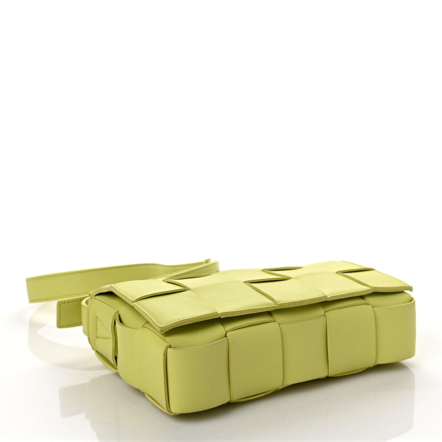 Lambskin Maxi Intrecciato Cassette Crossbody Bag Seagrass
