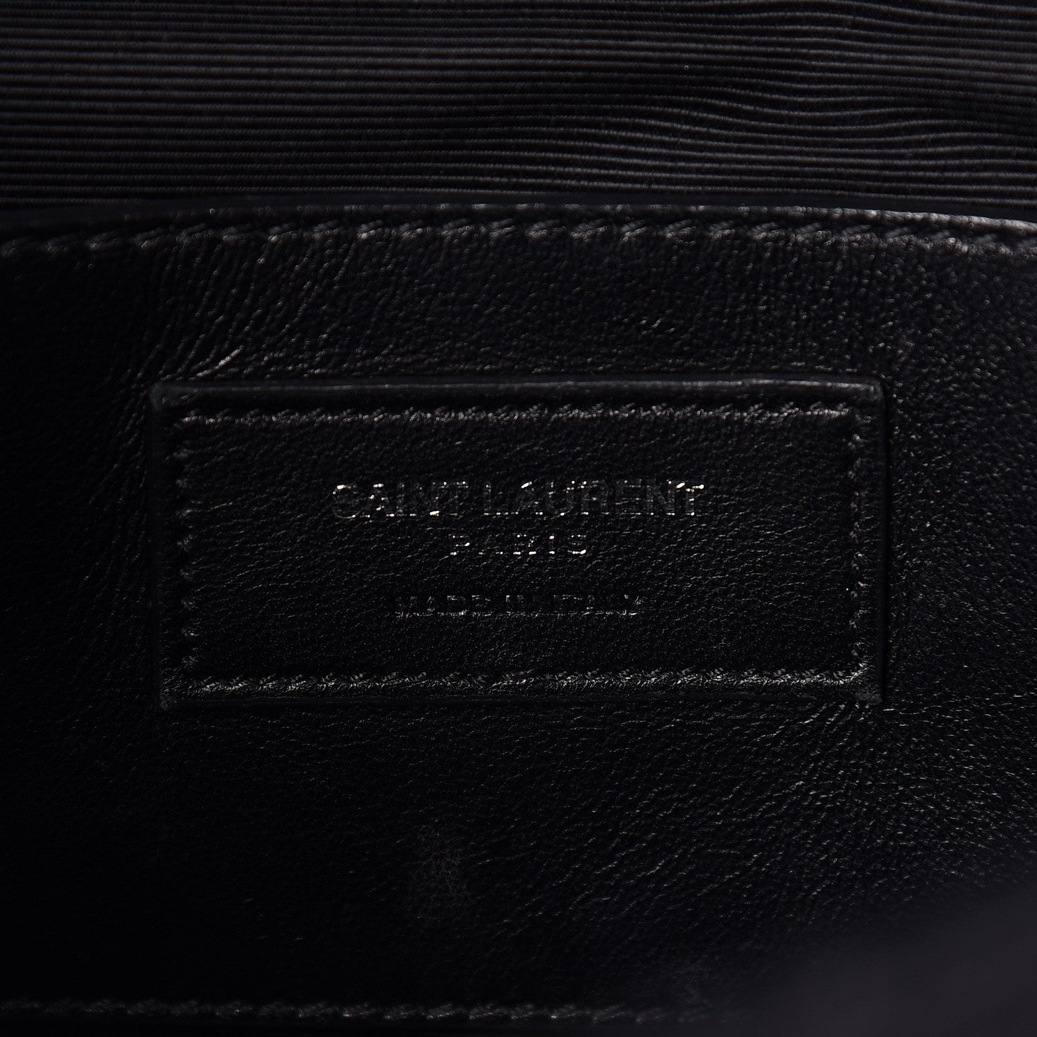 Saint Laurent Grained Calfskin Matelasse Chevron Medium Monogram Chain Bag Black 6 of 10