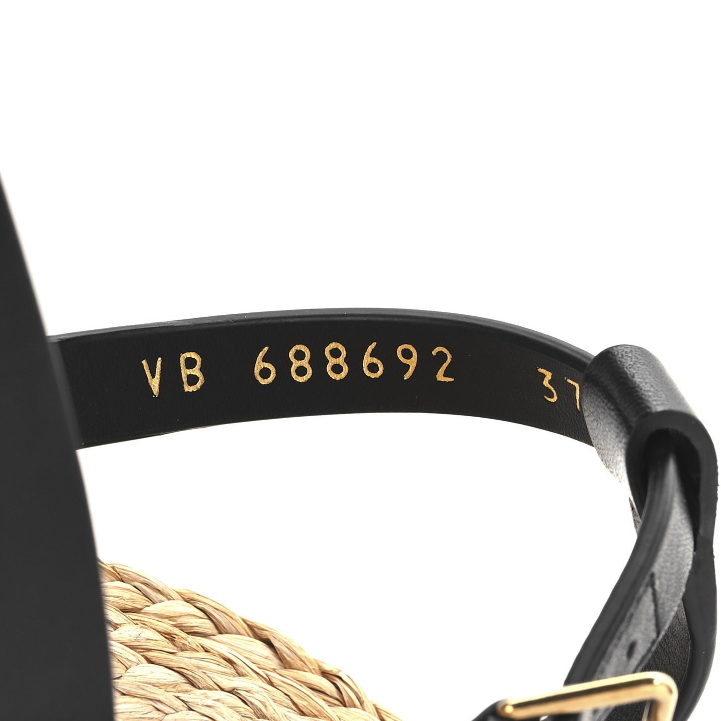 Calfskin Raffia Cassandra Monogram Sandals 37.5 Black