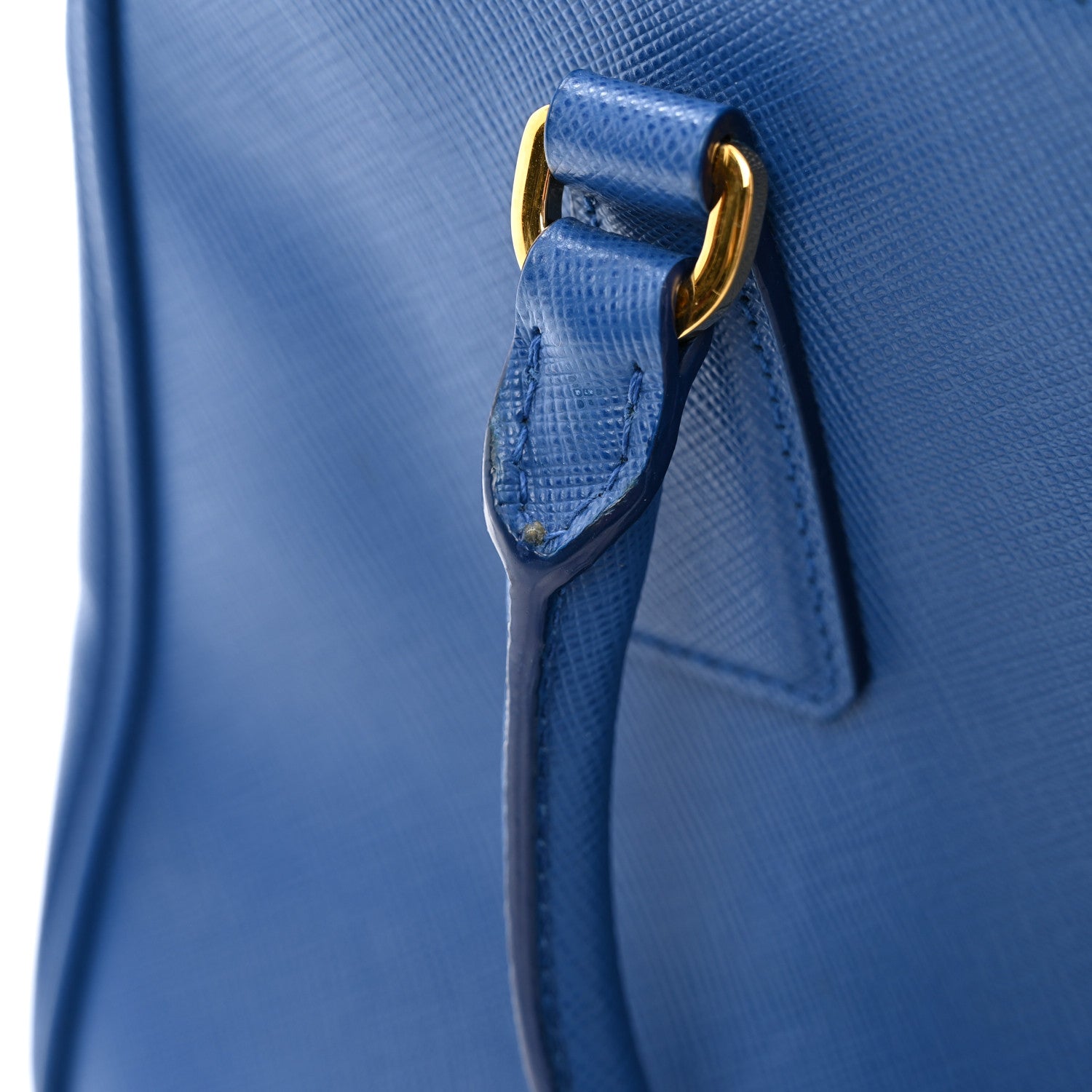 Prada Saffiano Lux Mini Galleria Double Zip Tote Azzurro 11 of 12