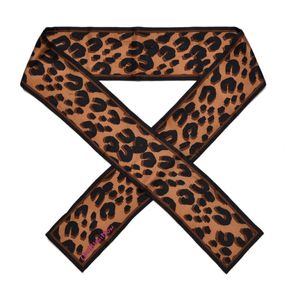 Louis Vuitton Silk Leopard Bandeau Scarf Marron 1 of 4