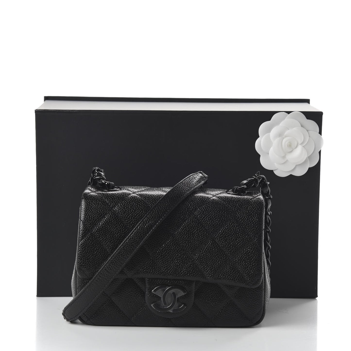 Caviar Quilted Incognito Mini Square Flap Black