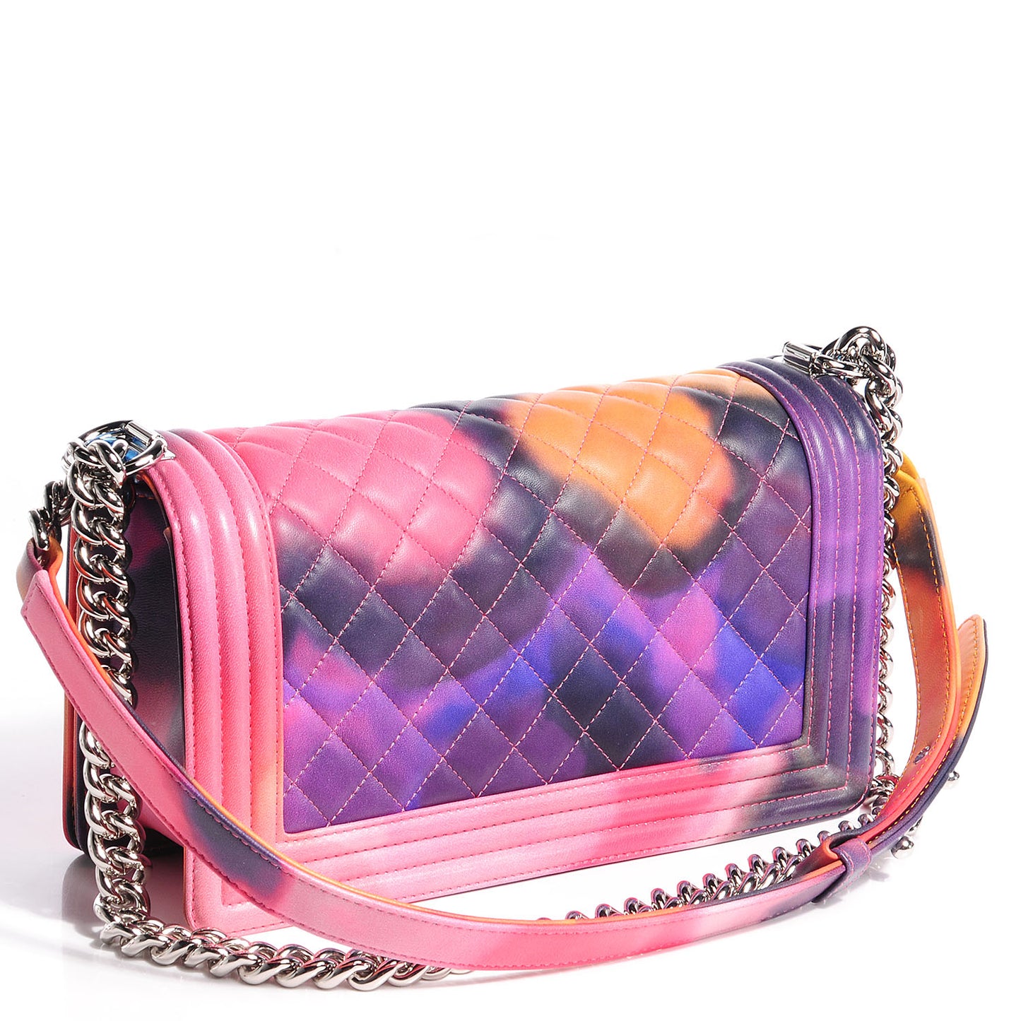 Printed Lambskin Medium Flower Power Boy Flap