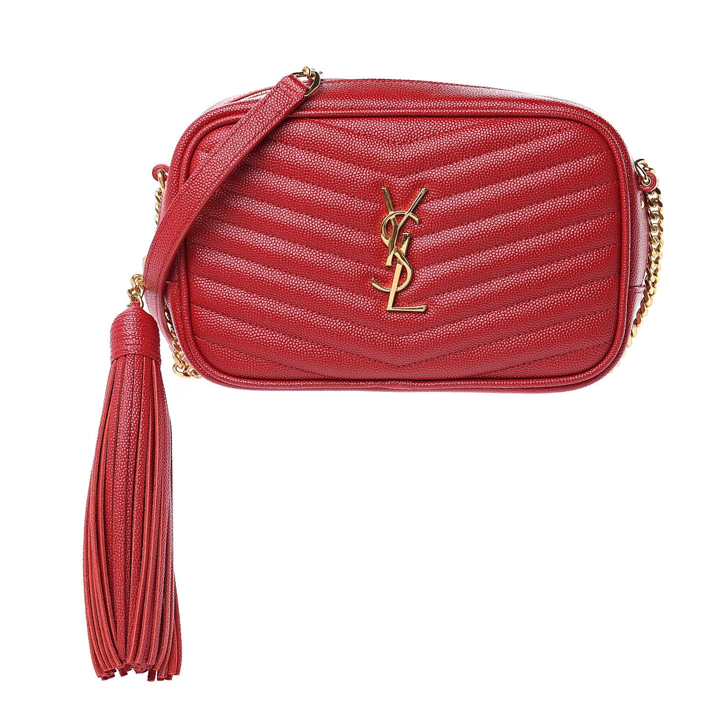 Grain De Poudre Matelasse Monogram Mini Lou Camera Bag Eros Red
