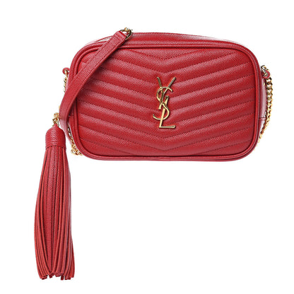 Saint Laurent Grain De Poudre Matelasse Monogram Mini Lou Camera Bag Eros Red 1 of 9