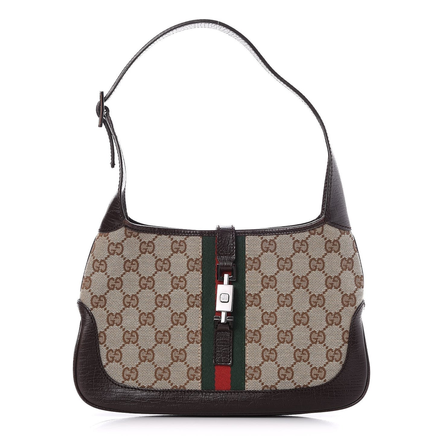 Monogram Web Small Jackie O Hobo Dark Brown