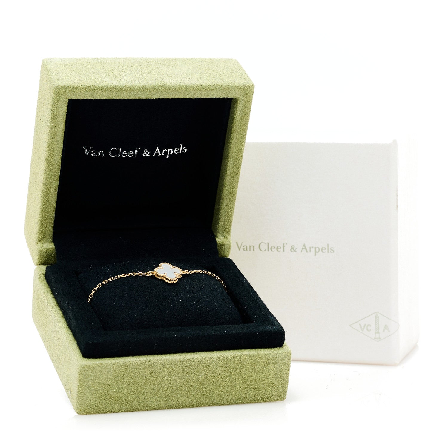 Van Cleef & Arpels 18K Yellow Gold Mother of Pearl Sweet Alhambra Bracelet 5 of 5