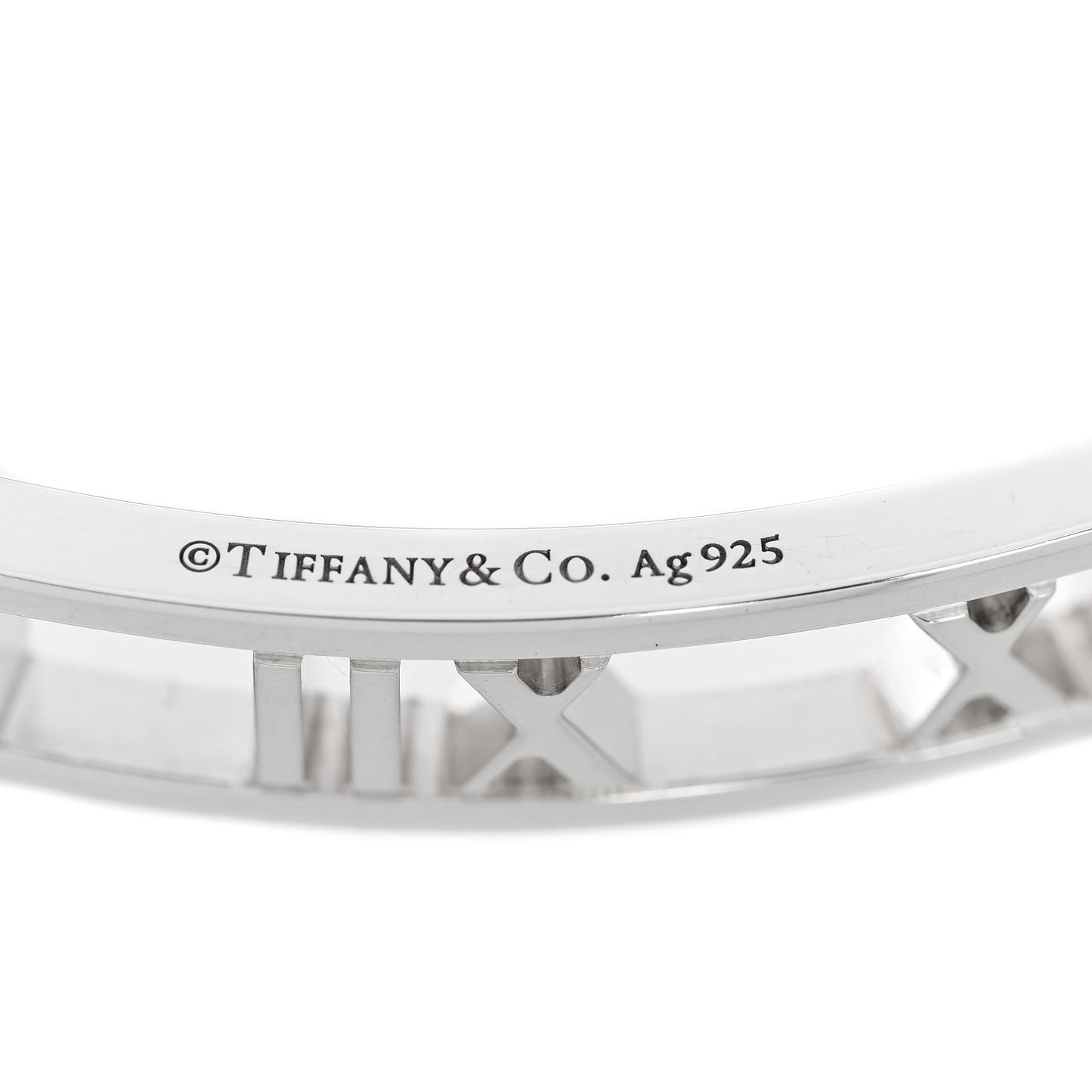 Sterling Silver Narrow Atlas Open Bangle Bracelet