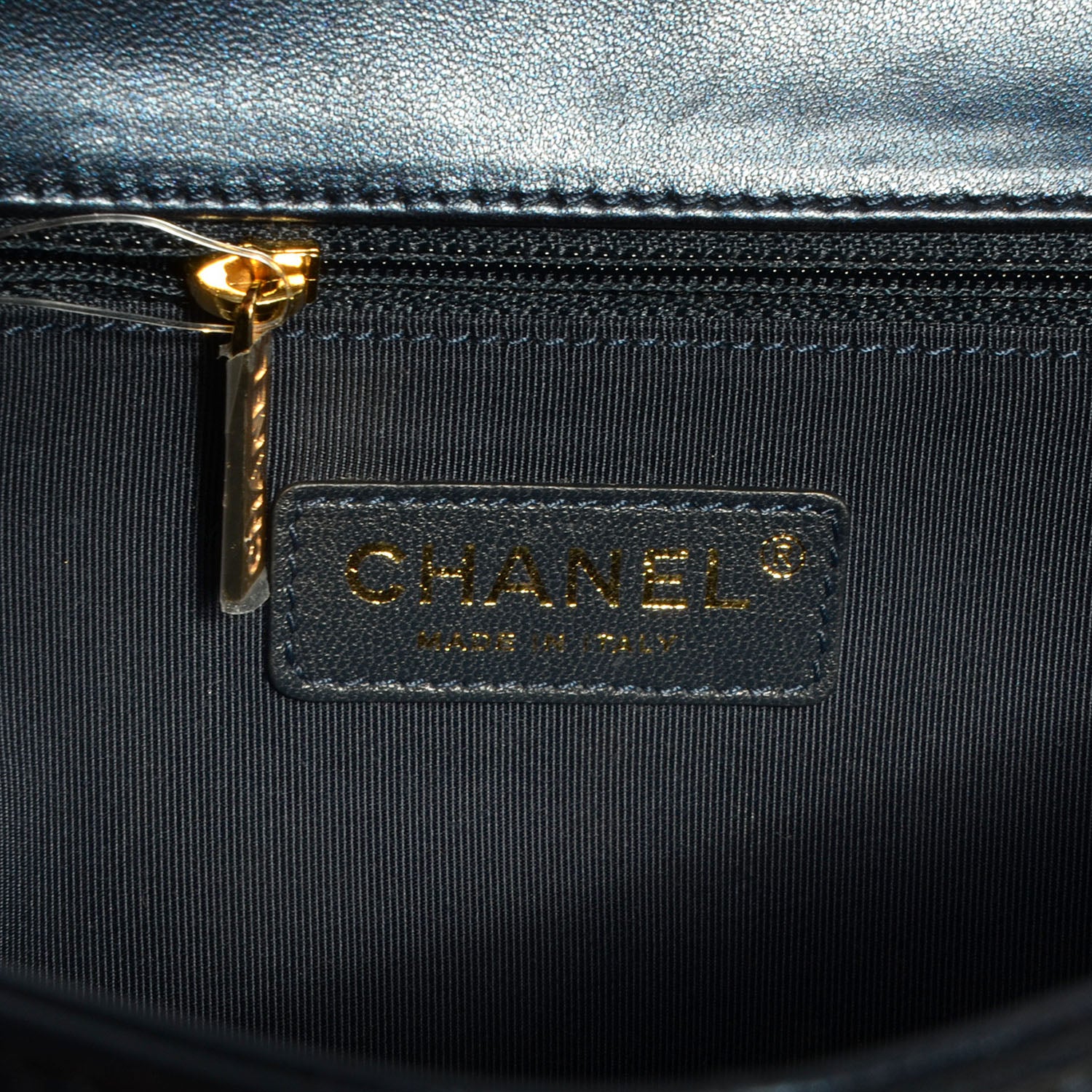 Chanel Lambskin Square Quilted Large Boy Cube Flap Navy 6 of 8
