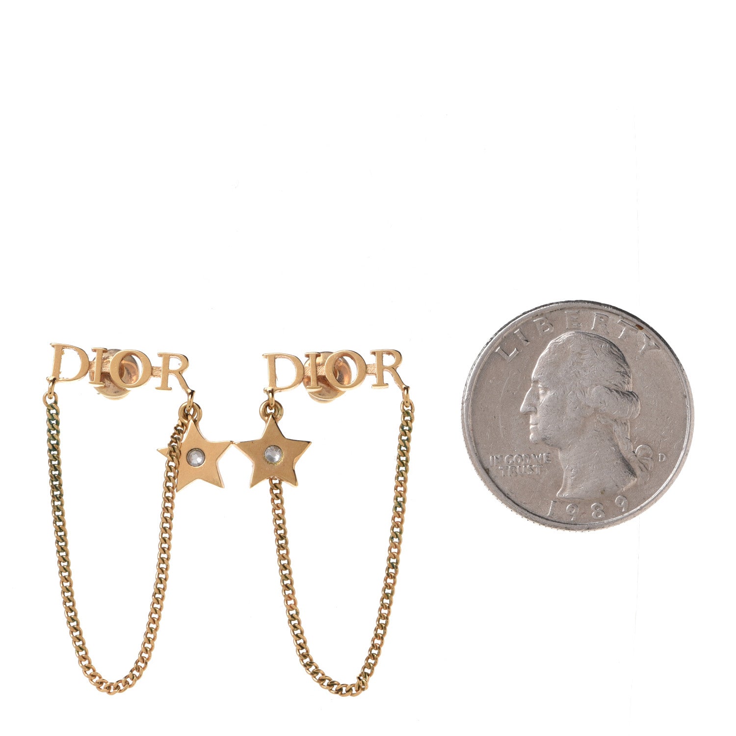 Christian Dior Metal Chain Star Dio(r)evolution Earrings Gold 2 of 3