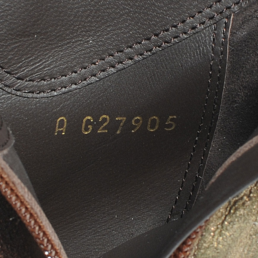 Iridescent Calfskin High Boots 35 Gold