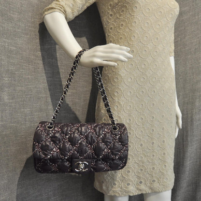 Chanel Nylon Quilted Tweed on Stitch Flap Purple 2 of 9