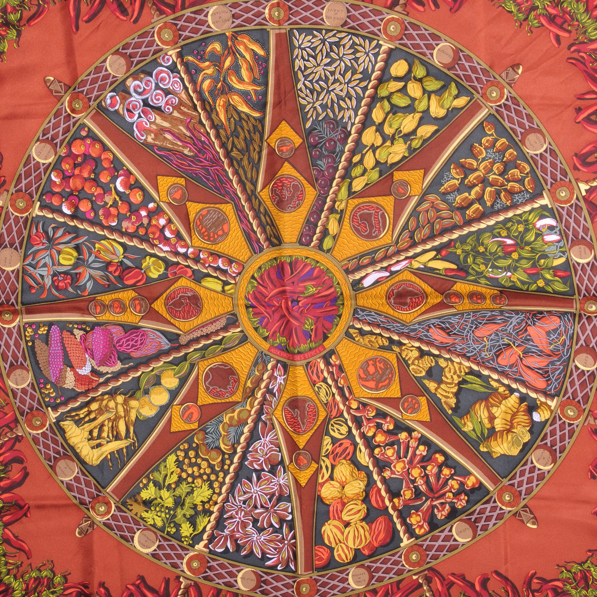 Hermes Silk Aux Pays Des Epices Scarf 90 1 of 5
