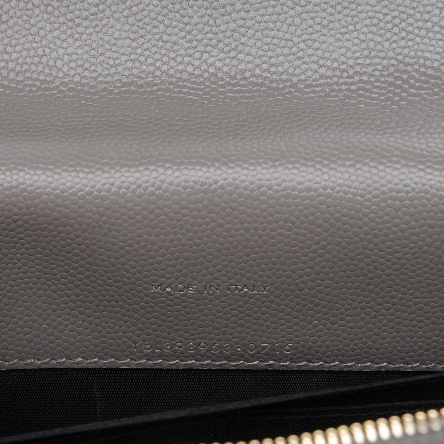 Grain De Poudre Matelasse Chevron Monogram Chain Wallet Fog