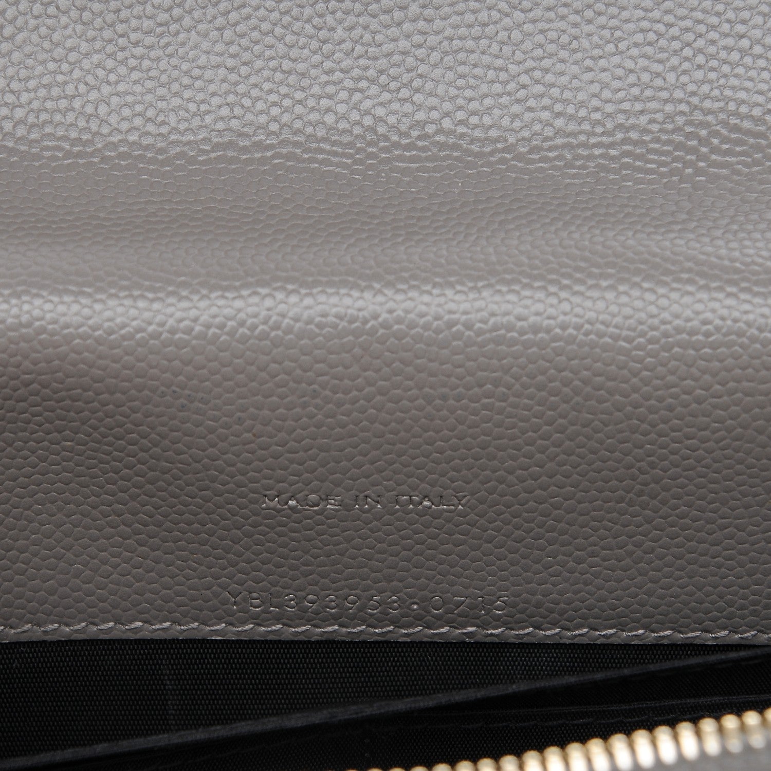 Saint Laurent Grain De Poudre Matelasse Chevron Monogram Chain Wallet Fog 6 of 11