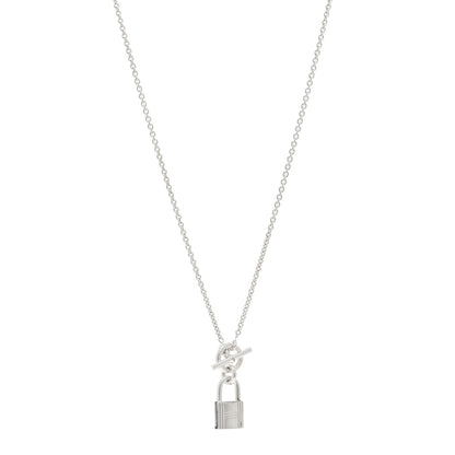 Hermes Sterling Silver Cadenas Kelly Lock Pendant Necklace 1 of 4
