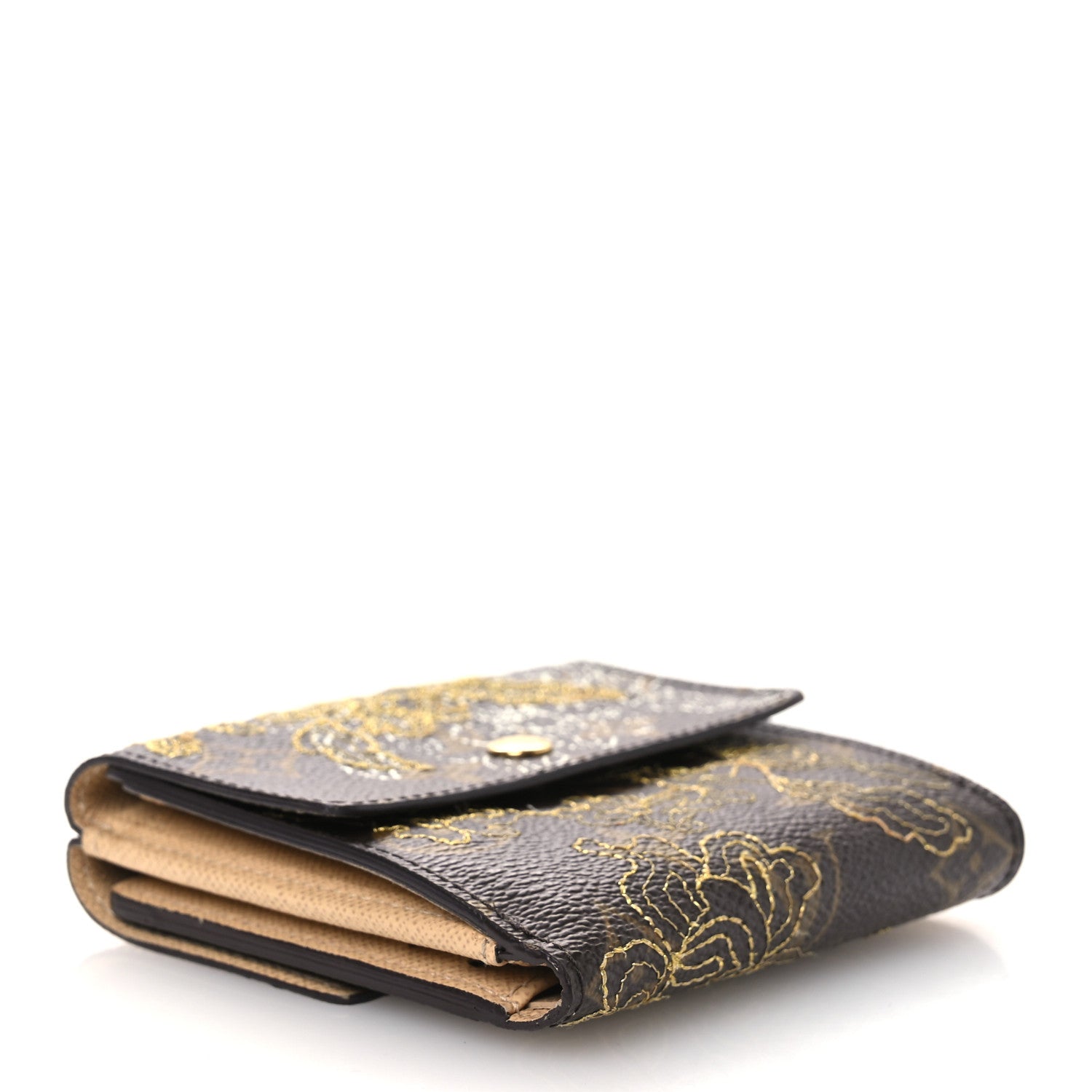 Louis Vuitton Monogram Dentelle Elise Wallet Gold 4 of 7