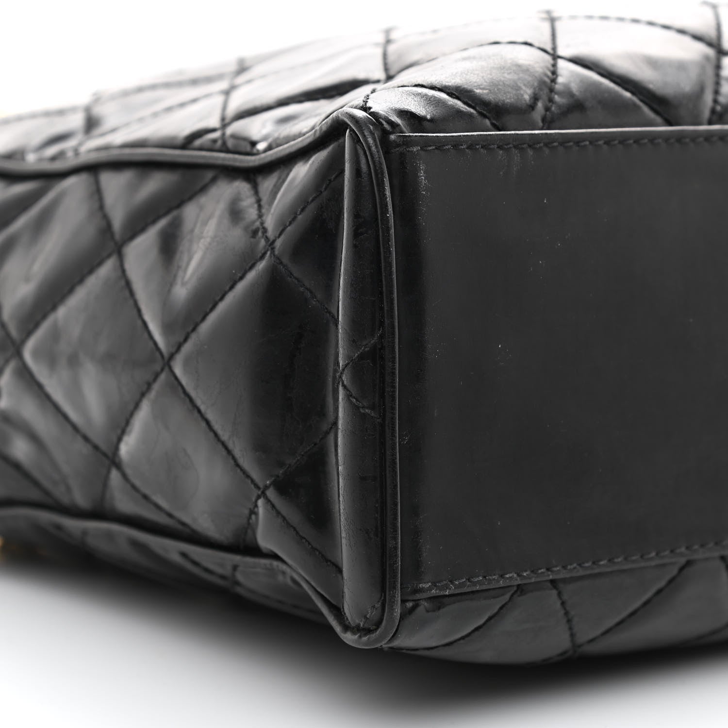 Chanel Patent Quilted Shoulder Bag Black 9 of 10