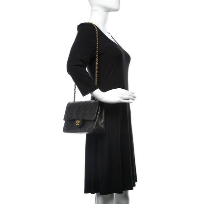 Chanel Lambskin Quilted Medium Double Flap Black 2 of 9