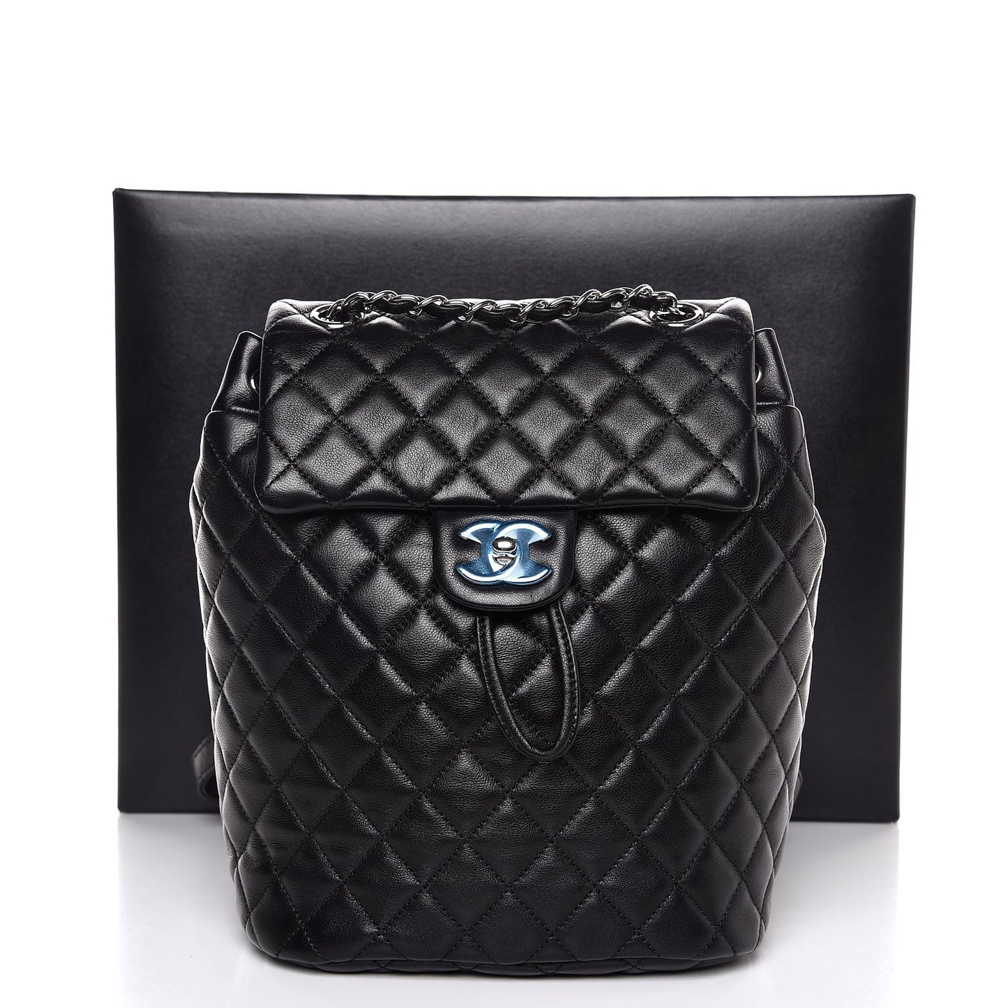 Calfskin Quilted Small Urban Spirit Backpack Black
