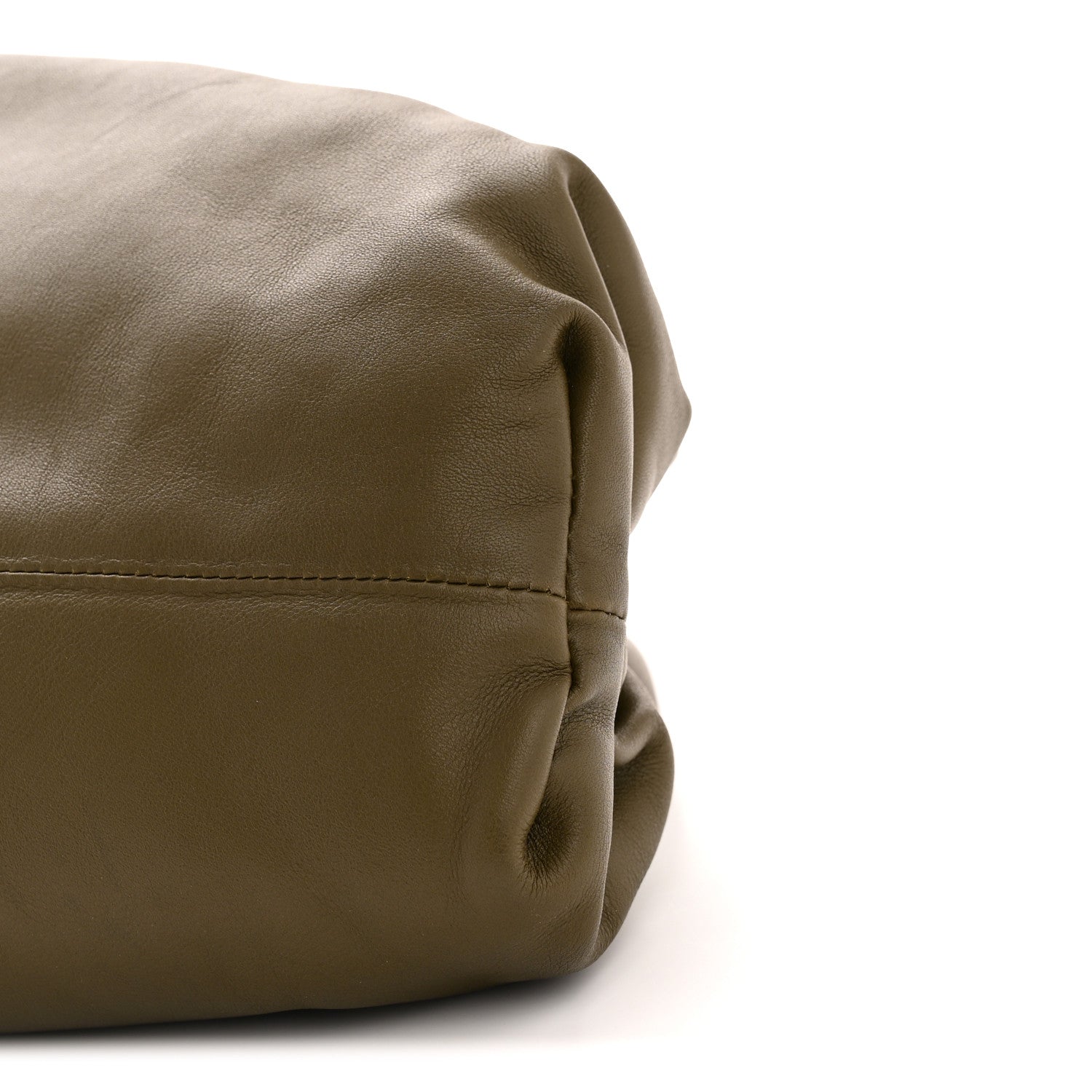 Bottega Veneta Smooth Butter Calf The Pouch Oversized Clutch Kaki Fondent 10 of 10
