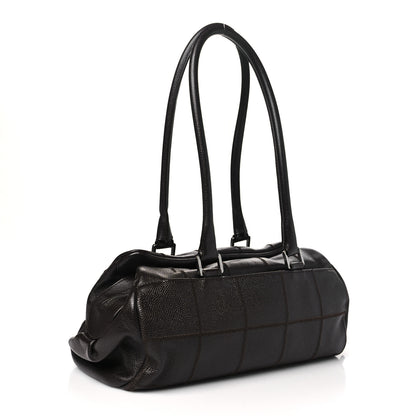 Chanel Caviar Square Stitched Tote Dark Brown 3 of 12
