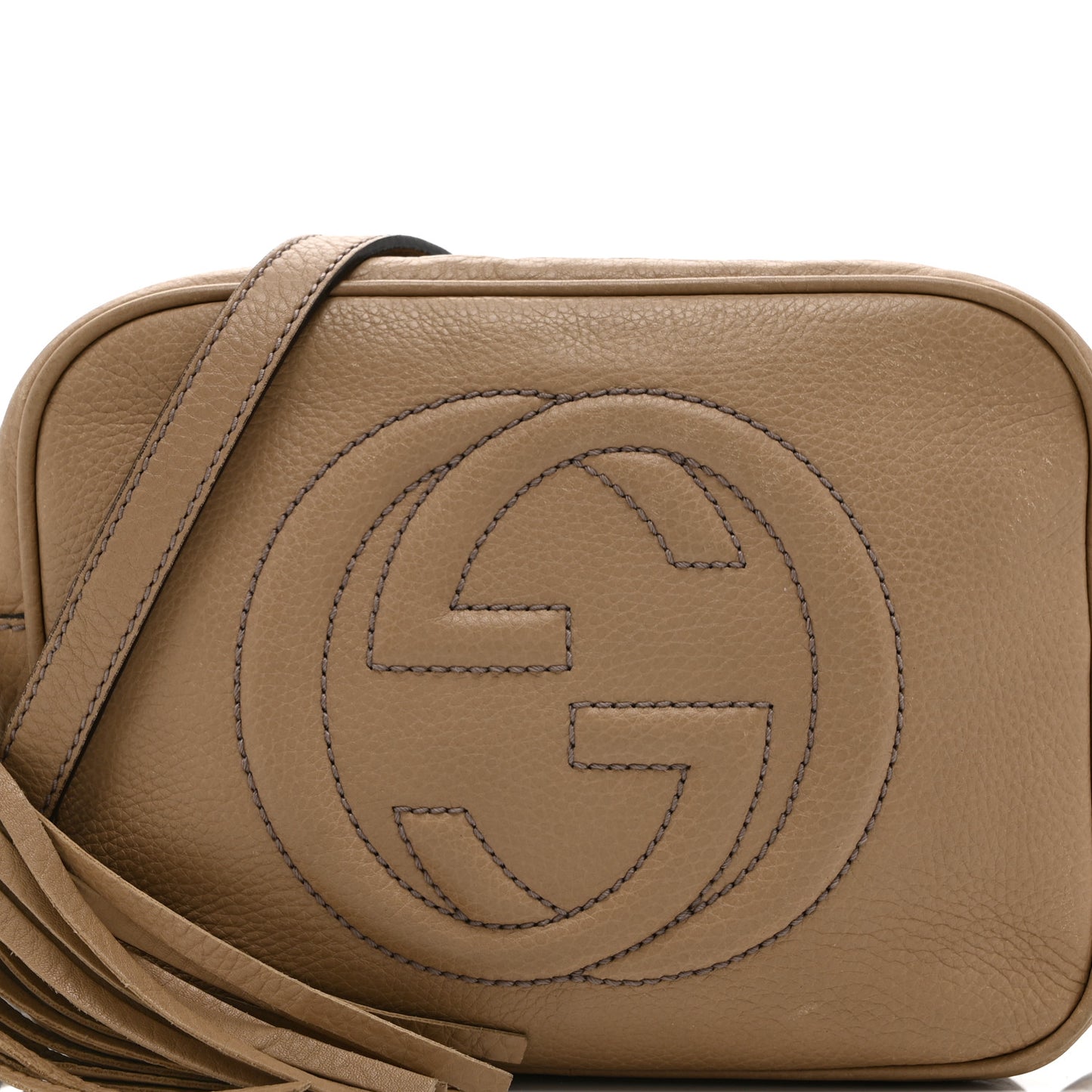 Pebbled Calfskin Small Soho Disco Bag Rose Beige