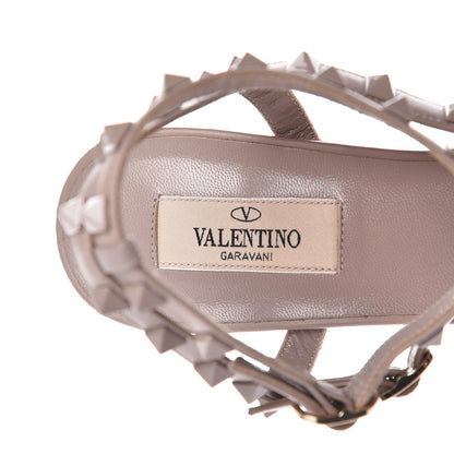 Valentino Garavani Calfskin Lacquered Monochrome Rockstud Ankle Strap 65mm Pumps 40 Poudre 8 of 11