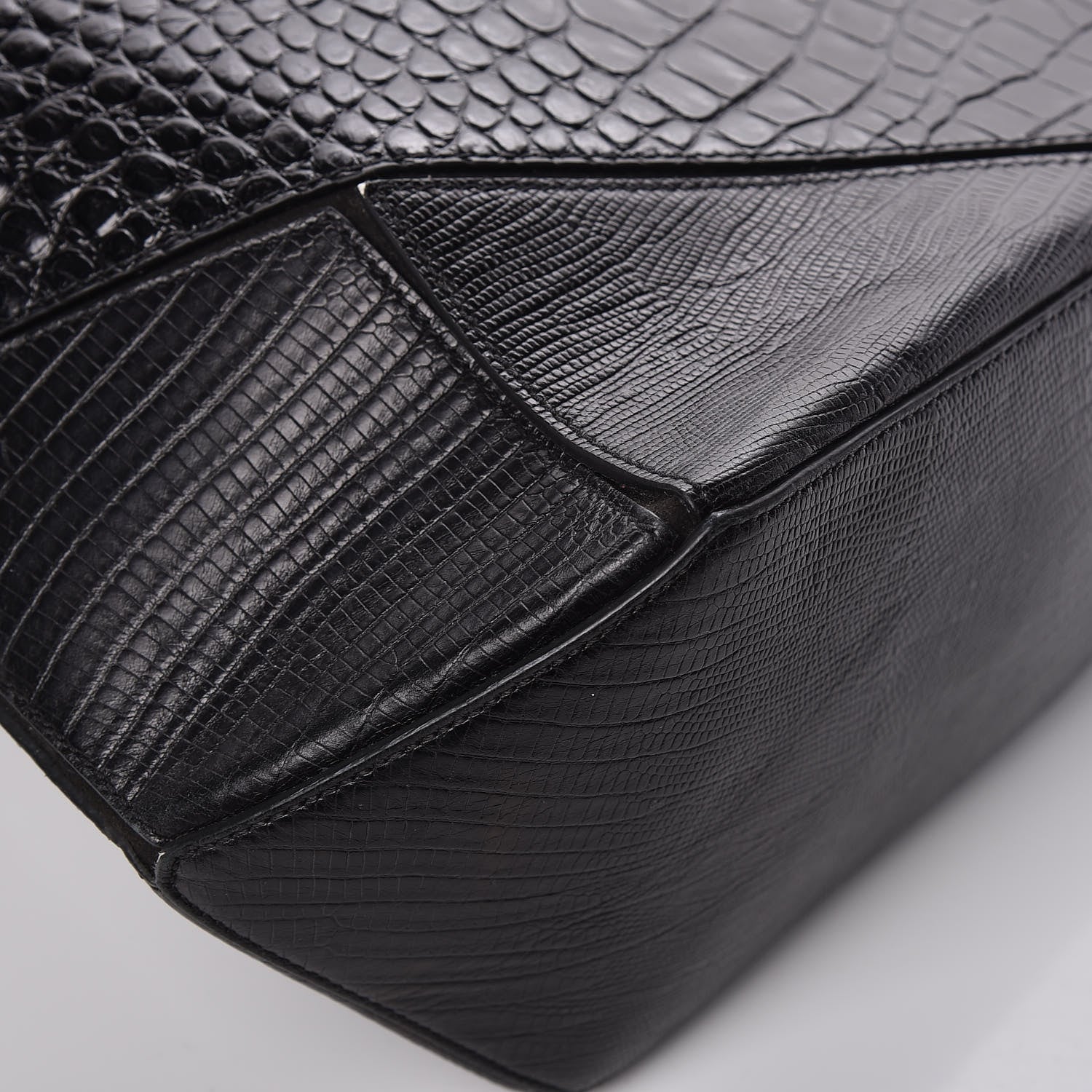 Givenchy Calfskin Crocodile Embossed Easy Tote Black 10 of 13