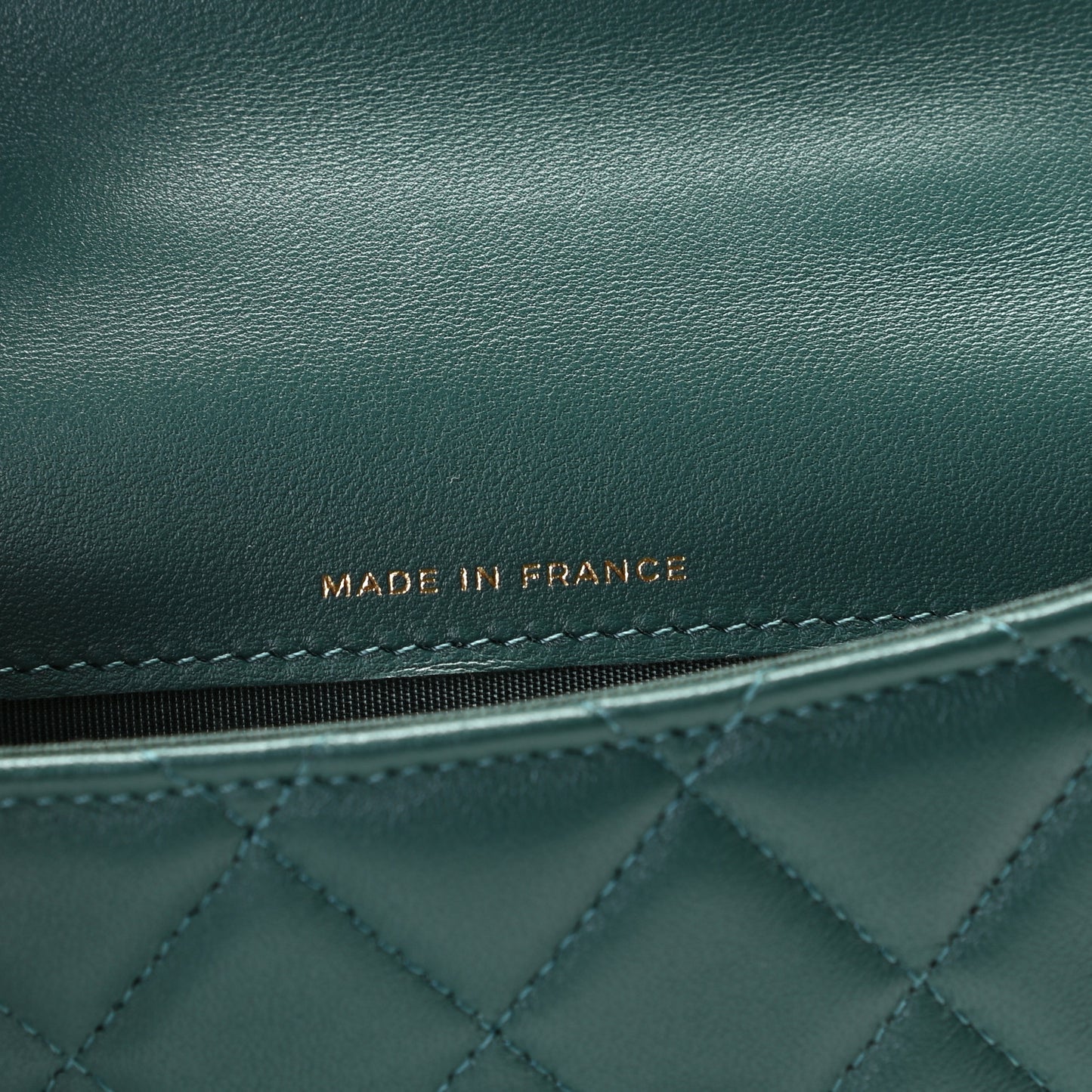 Lambskin Quilted Top Handle Flap Coin Purse With Chain Green