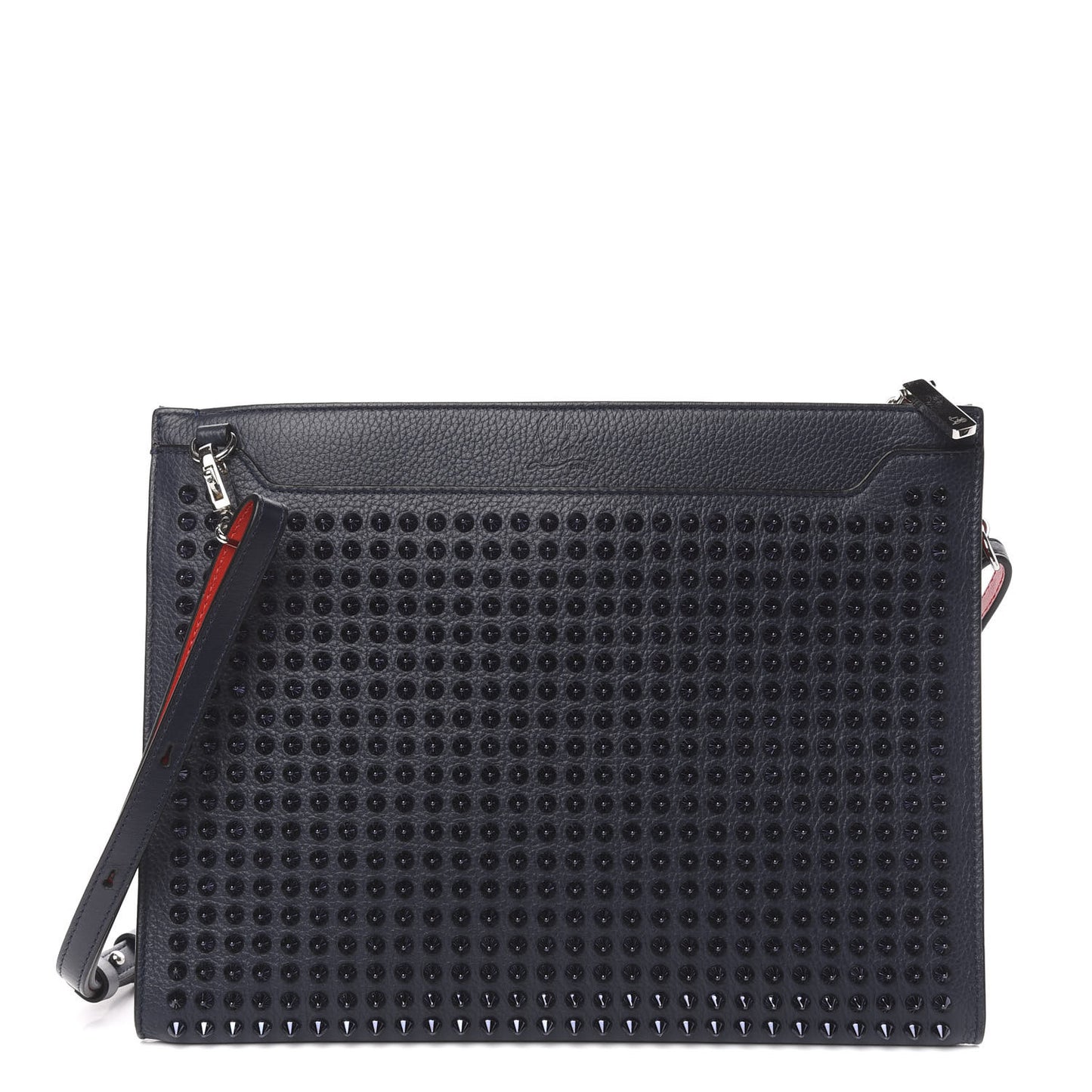Calfskin Studded Skypouch Crossbody Clutch Marine