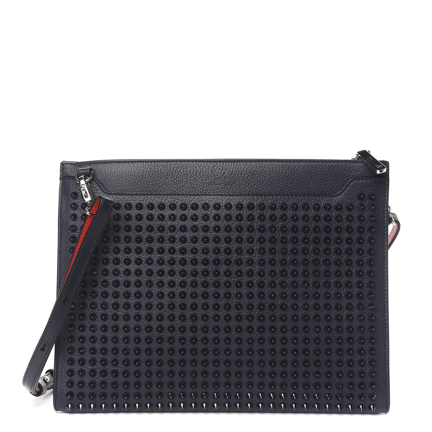 Christian Louboutin Calfskin Studded Skypouch Crossbody Clutch Marine 1 of 13