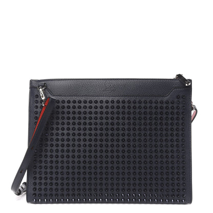 Christian Louboutin Calfskin Studded Skypouch Crossbody Clutch Marine 1 of 13