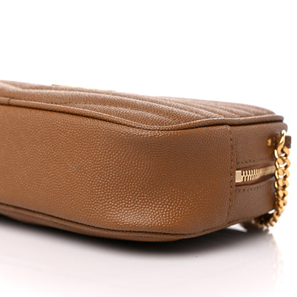 Saint Laurent Grain De Poudre Matelasse Monogram Mini Lou Camera Bag Dark Natural 9 of 11