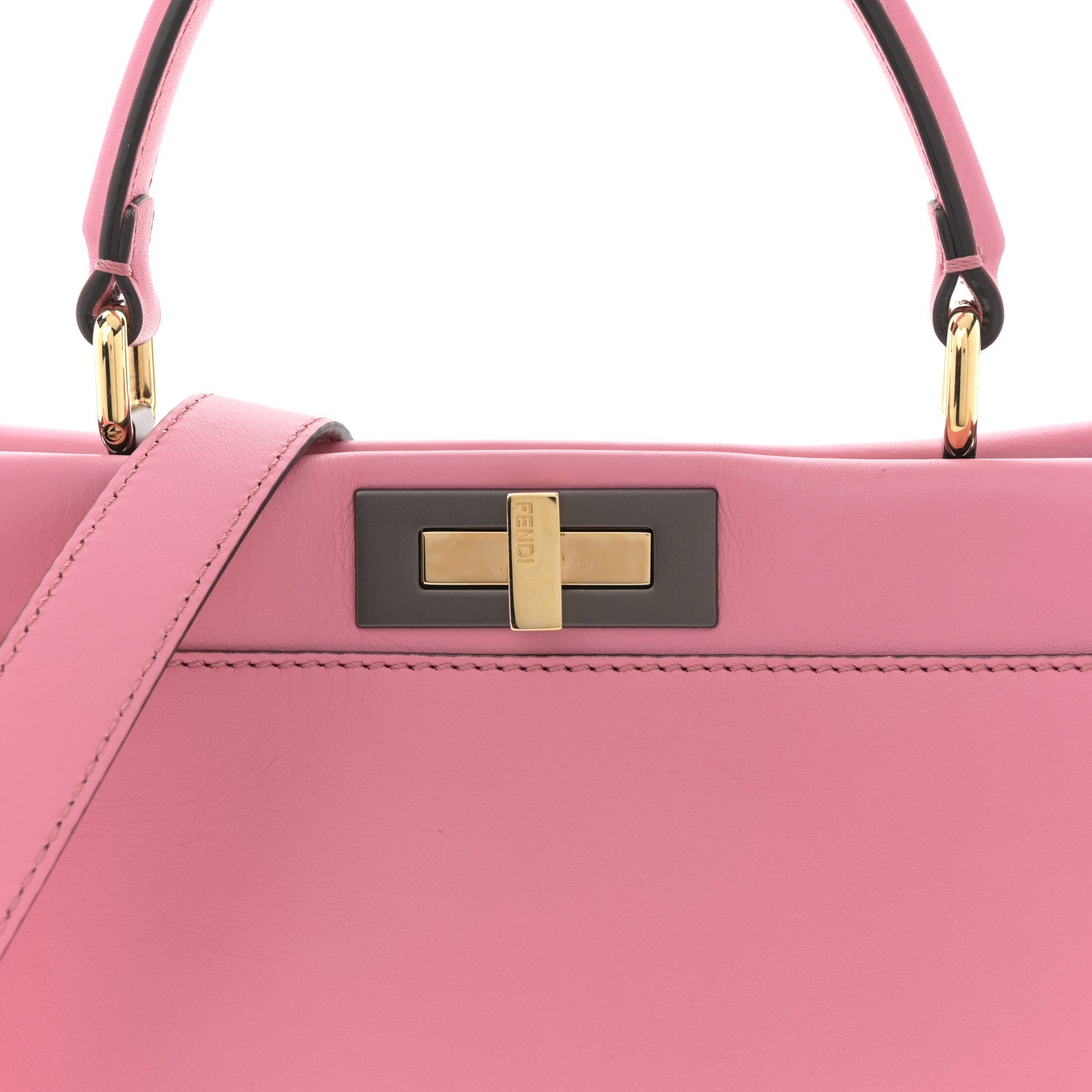 Fendi Vitello Seta Medium Peekaboo Iconic Satchel Pink 8 of 10