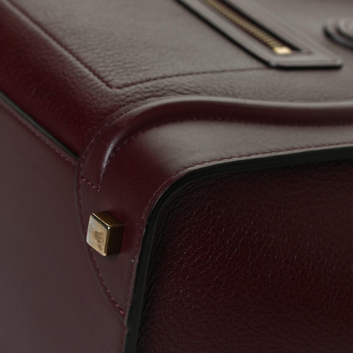 Goatskin Calfskin Micro Luggage Burgundy