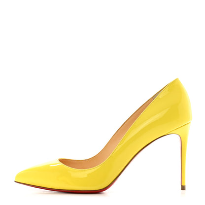 Christian Louboutin Patent Pigalle Follies 100 Pumps 38.5 Sun 1 of 8
