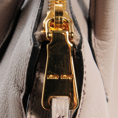 Miu Miu Goatskin Madras Top Handle Tote Pomice 3 of 11