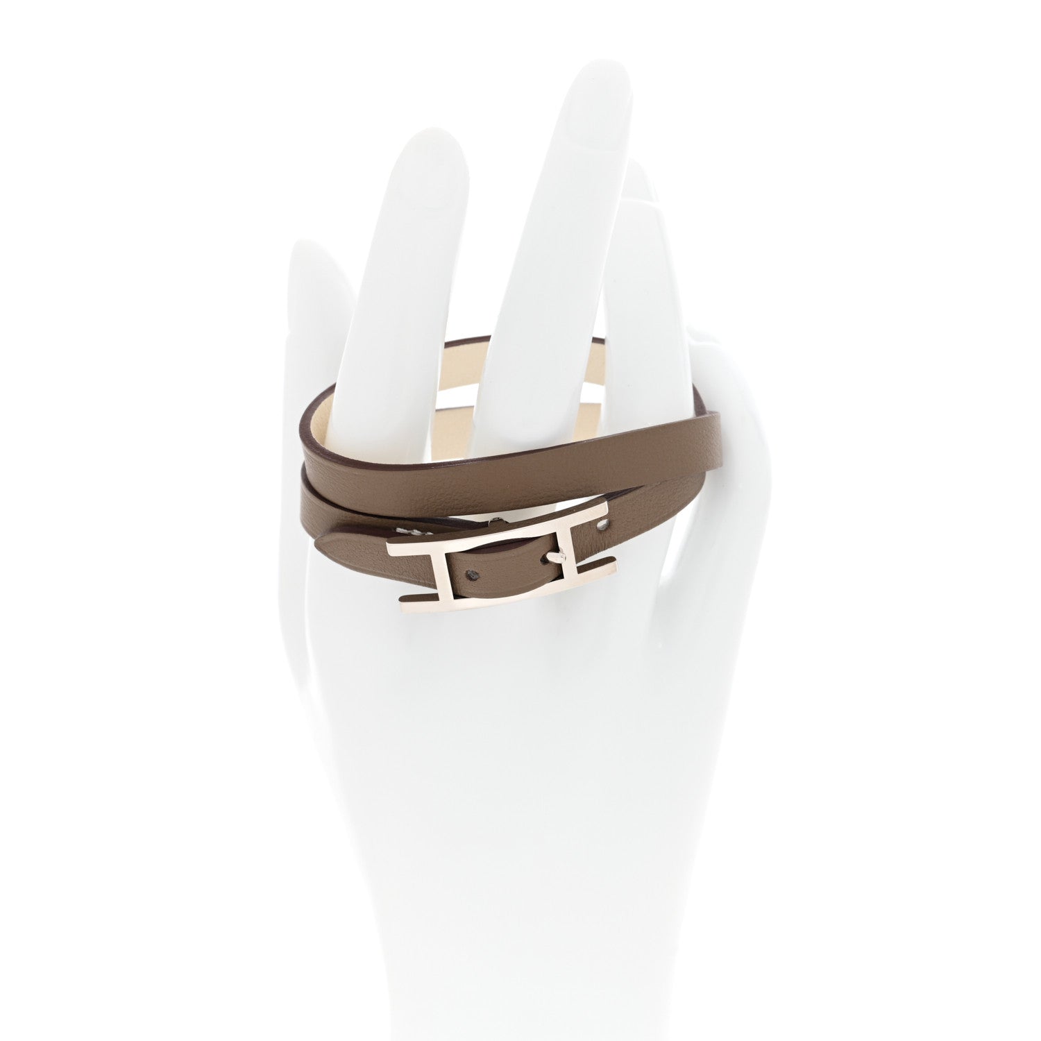 Hermes Swift Behapi Double Tour Bracelet T2 Etoupe Nata 3 of 10